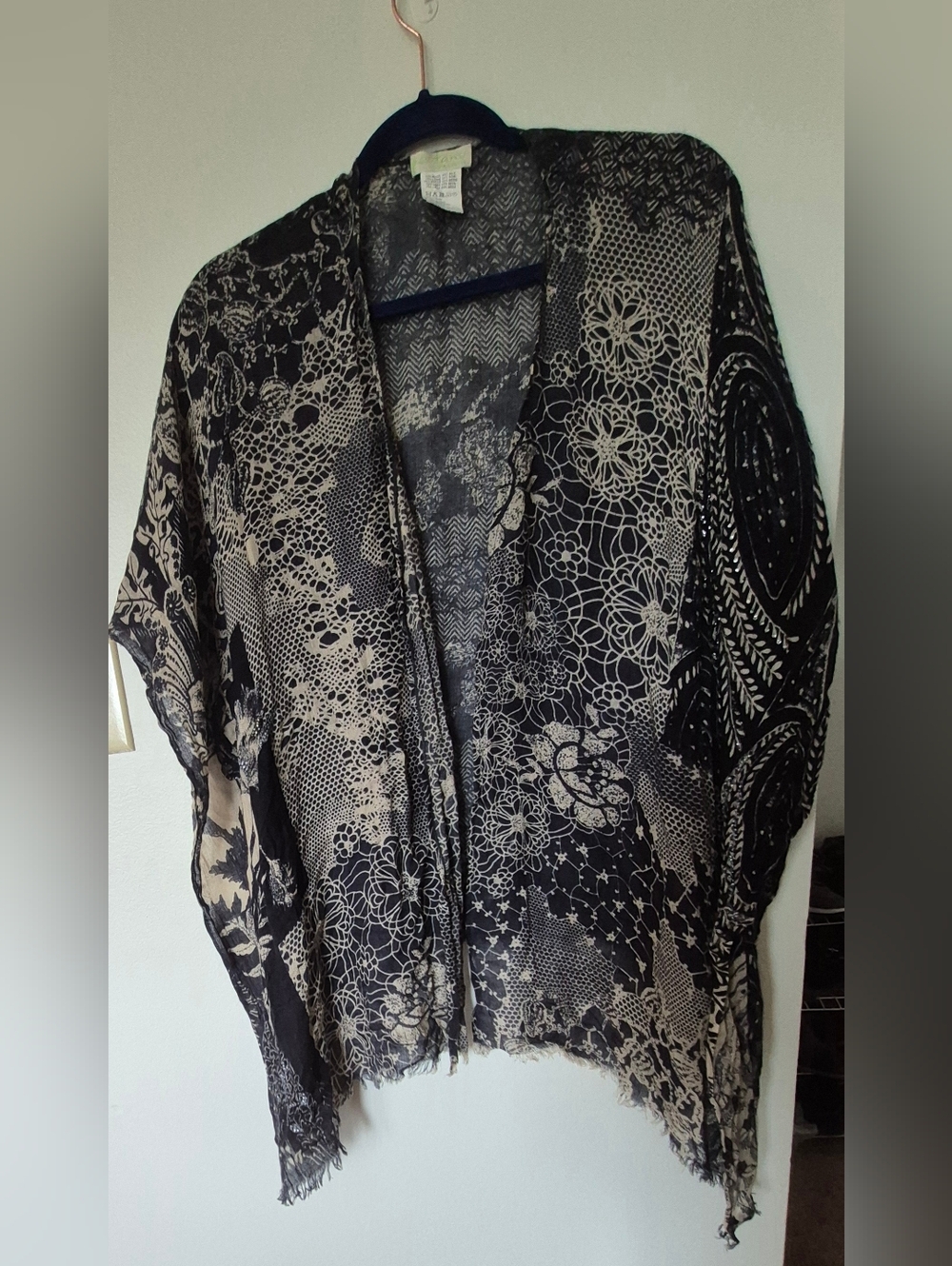 Anthropologie Petanu by Pashma Silk&Wool shawl Scarf Wrap Poncho OS - Picture 8 of 12